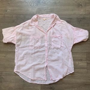 Sundry Pink 100% cotton button up oversized shirt medium